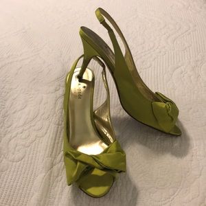 kate spade ♠️ new york Silk Citron Heels 7.5